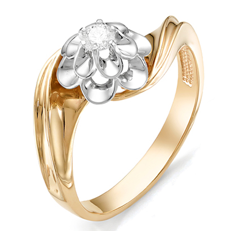 Кольцо, золото, бриллиант, 1-106-190